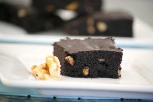brownies 09 300x200 Dark Chocolate Walnut Brownies